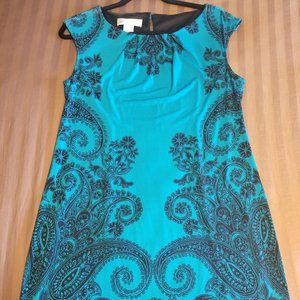 Black and Teal Paisley Dress